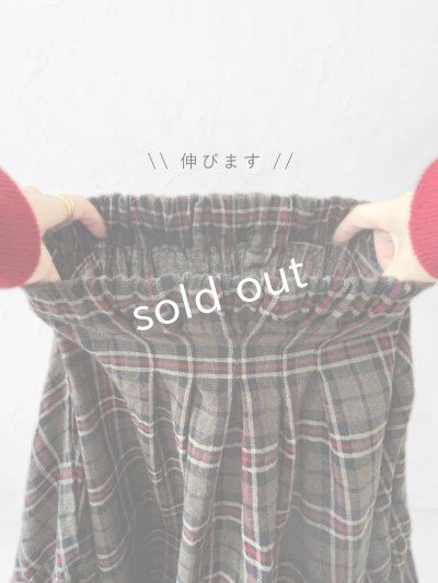 画像10: MARCHE' DE SOEUR／シャーリングネックワンピース・レッドブラウンチェック