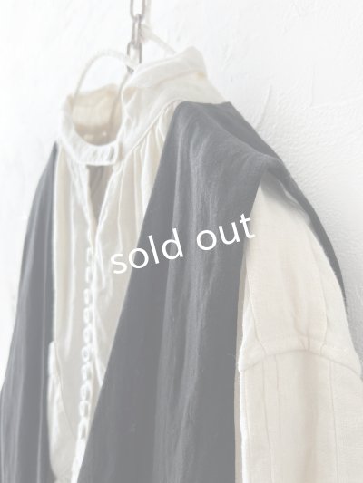 画像6: MARCHE' DE SOEUR／リネンのベストワンピース・黒×生成り