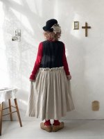 画像10: MARCHE' DE SOEUR／リネンのベストワンピース・黒×生成り (10)