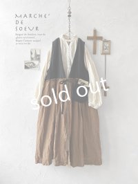 MARCHE' DE SOEUR／リネンのベストワンピース・黒×アンティークブラウン