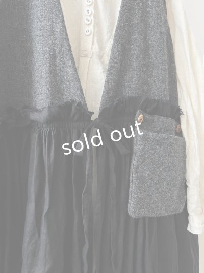 画像5: MARCHE' DE SOEUR／ウールツイードのベストワンピース・チャコール×黒