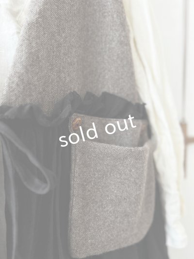 画像6: MARCHE' DE SOEUR／ウールツイードのベストワンピース・モカ×黒