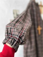 画像6: MARCHE' DE SOEUR／シャーリングネックワンピース・レッドブラウンチェック (6)