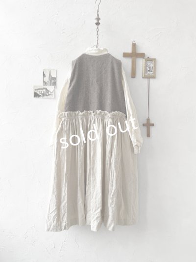 画像6: MARCHE' DE SOEUR／ウールツイードのベストワンピース・モカ×生成り