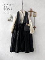 画像1: MARCHE' DE SOEUR／ウールツイードのベストワンピース・チャコール×黒 (1)