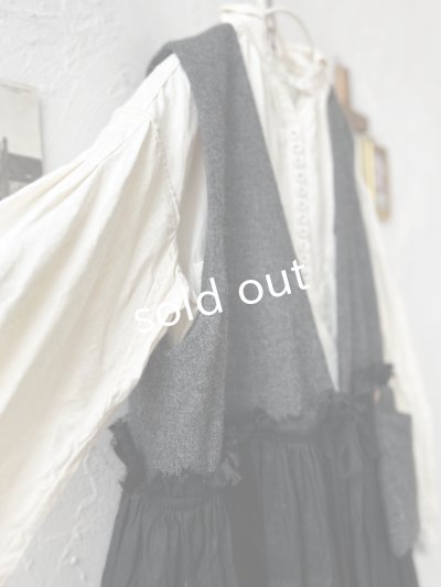 画像6: MARCHE' DE SOEUR／ウールツイードのベストワンピース・チャコール×黒