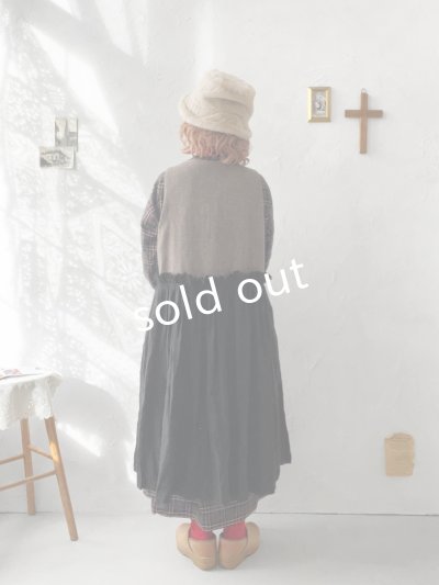 画像12: MARCHE' DE SOEUR／ウールツイードのベストワンピース・モカ×黒