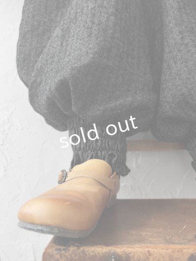 画像4: MARCHE' DE SOEUR／シェットランドウールリネン ピエロパンツ・杢ブラック