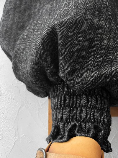 画像4: MARCHE' DE SOEUR／シェットランドウールリネン ピエロパンツ・杢ブラック