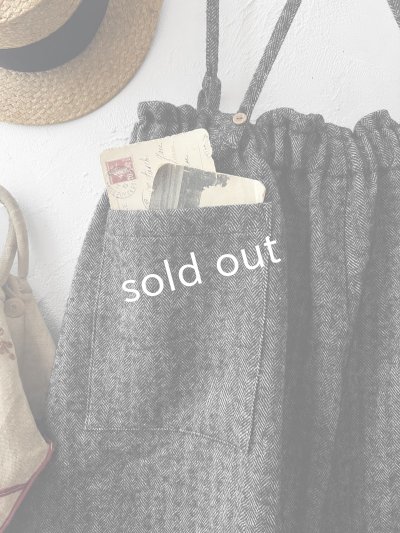 画像11: MARCHE' DE SOEUR／シェットランドウールリネン ピエロパンツ・杢ブラック