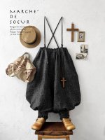画像1: MARCHE' DE SOEUR／シェットランドウールリネン ピエロパンツ・杢ブラック (1)