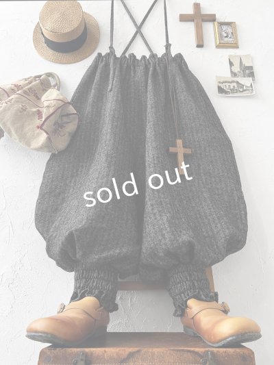 画像7: MARCHE' DE SOEUR／シェットランドウールリネン ピエロパンツ・杢ブラック