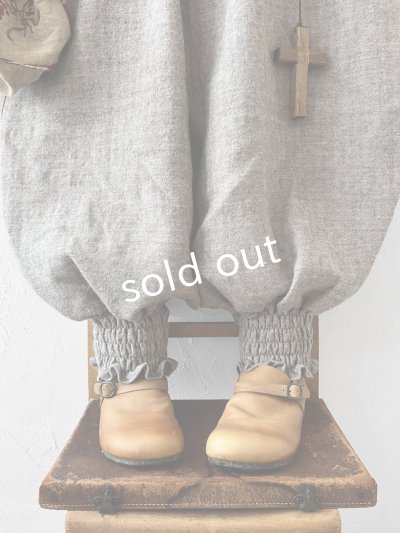 画像2: MARCHE' DE SOEUR／シェットランドウールリネン ピエロパンツ・杢ベージュ