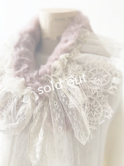 画像3: pollenbienco／アンティークレースのファーティペット・F