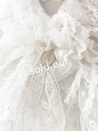 画像4: pollenbienco／アンティークレースのファーティペット・B