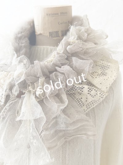 画像3: pollenbienco／アンティークレースのファーティペット・D