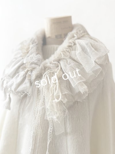 画像3: pollenbienco／アンティークレースのファーティペット・A