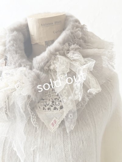 画像3: pollenbienco／アンティークレースのファーティペット・H