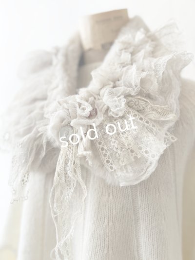 画像3: pollenbienco／アンティークレースのファーティペット・C