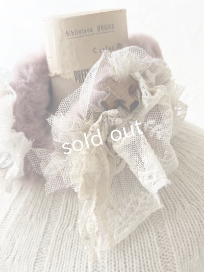 画像3: pollenbienco／アンティークレースのファーティペット・J