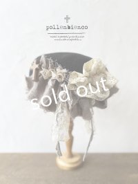 pollenbienco／アンティークレースのベレー帽・黒