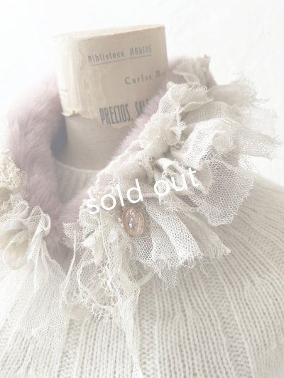 画像3: pollenbienco／アンティークレースのファーティペット・K