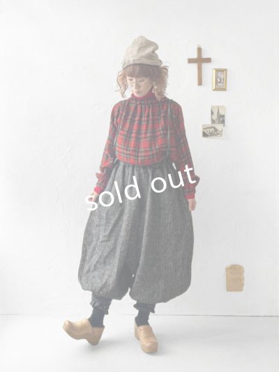 画像13: MARCHE' DE SOEUR／シェットランドウールリネン ピエロパンツ・杢ブラック