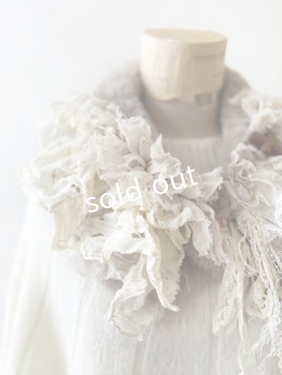 画像2: pollenbienco／アンティークレースのファーティペット・I