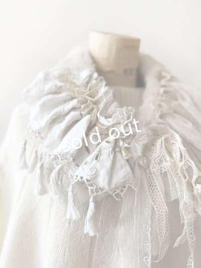 画像2: pollenbienco／アンティークレースのファーティペット・A