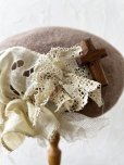 画像4: pollenbienco／アンティークレースのベレー帽・ベージュ (4)