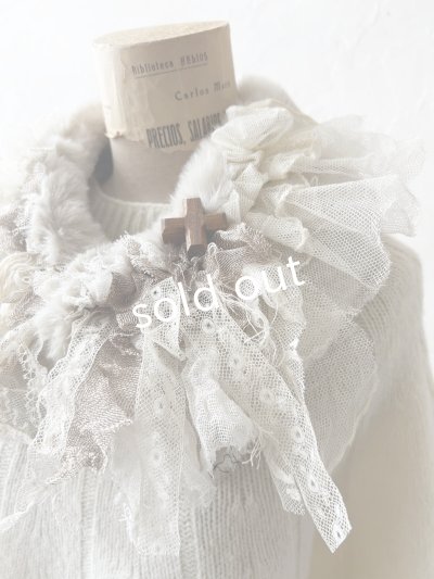 画像3: pollenbienco／アンティークレースのファーティペット・G