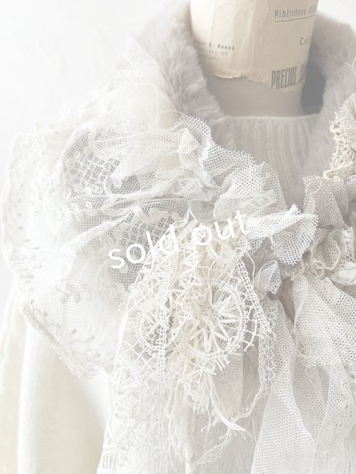 画像2: pollenbienco／アンティークレースのファーティペット・D