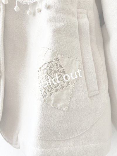 画像6: pollenbienco／アンティークレースのメルトンコート・アイボリー