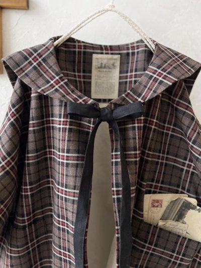 画像6: MARCHE' DE SOEUR／セーラ襟のタッセルちびジャケット・レッドブラウンチェック