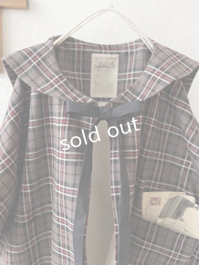 画像5: MARCHE' DE SOEUR／セーラー襟のタッセルちびジャケット・レッドブラウンチェック