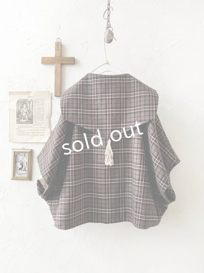 画像11: MARCHE' DE SOEUR／セーラー襟のタッセルちびジャケット・レッドブラウンチェック