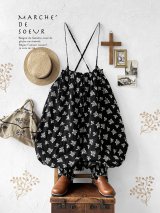 MARCHE' DE SOEUR／ピエロパンツ・黒ブーケ刺繍
