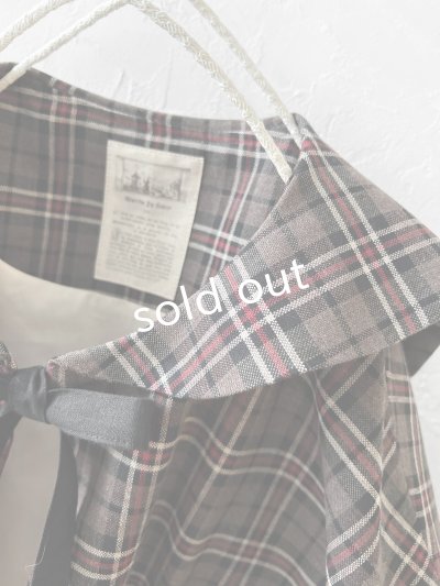 画像6: MARCHE' DE SOEUR／セーラー襟のタッセルちびジャケット・レッドブラウンチェック