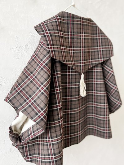 画像13: MARCHE' DE SOEUR／セーラ襟のタッセルちびジャケット・レッドブラウンチェック