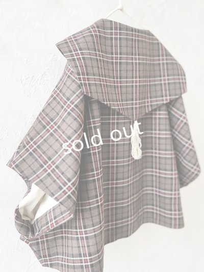 画像12: MARCHE' DE SOEUR／セーラー襟のタッセルちびジャケット・レッドブラウンチェック