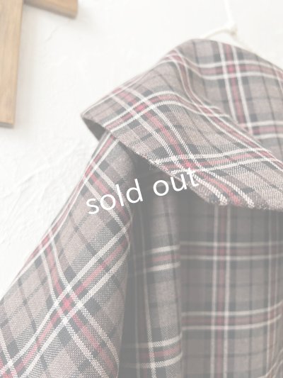 画像13: MARCHE' DE SOEUR／セーラー襟のタッセルちびジャケット・レッドブラウンチェック