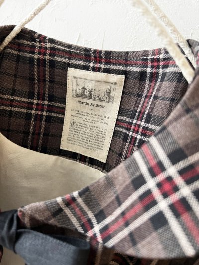 画像8: MARCHE' DE SOEUR／セーラ襟のタッセルちびジャケット・レッドブラウンチェック