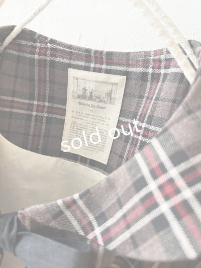 画像7: MARCHE' DE SOEUR／セーラー襟のタッセルちびジャケット・レッドブラウンチェック