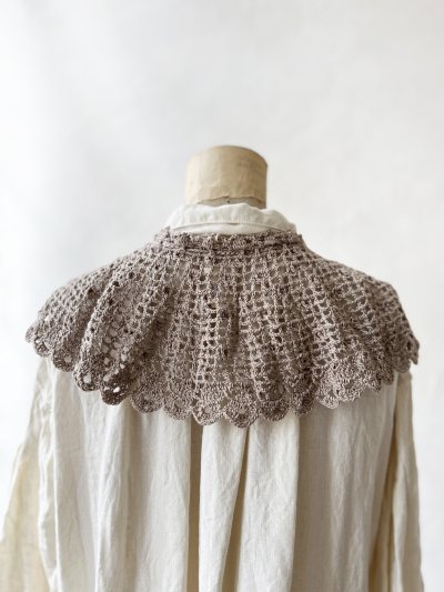 画像5: R.／手編みの付け襟・グレージュ