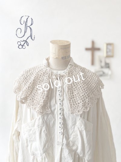 画像1: R.／手編みの付け襟・キナリ