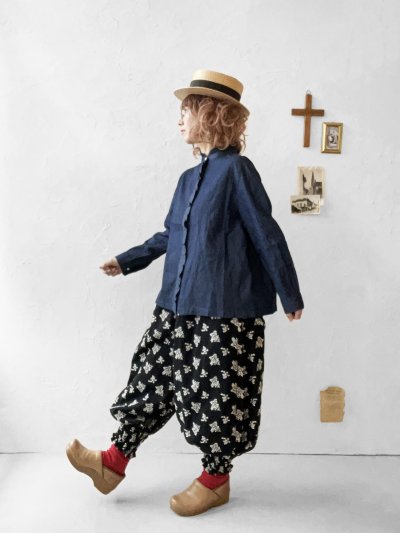 画像10: SO／ライトデニムフリルブラウス・インディゴ