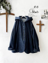 08mab/デニムフードジャケット・インディゴ