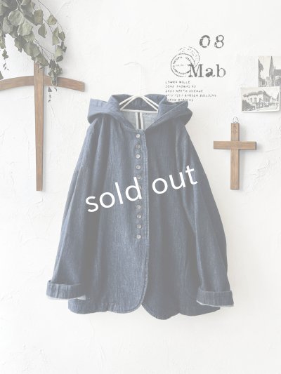 画像1: 08mab/デニムフードジャケット・インディゴ