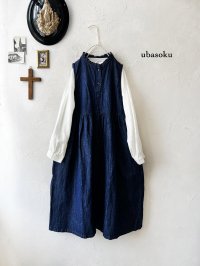 ubasoku/0116 デニムノースリワンピース・インディゴ