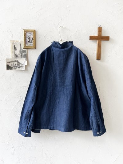 画像7: SO／ライトデニムフリルブラウス・インディゴ